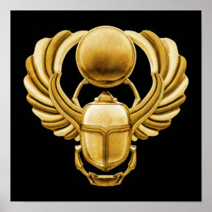 Póster Gold Egyptian Scarab