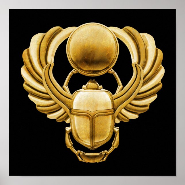 Póster Gold Egyptian Scarab (Frente)