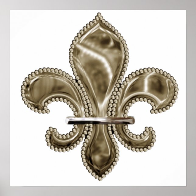 Póster Gold Fleur de Lis Print (Frente)