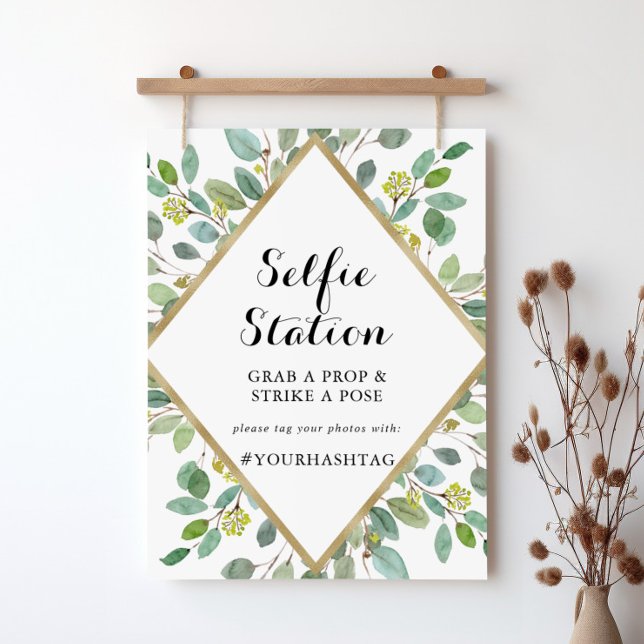Póster Gold Geometric Calligraphy Selfie Station Sign (Subido por el creador)