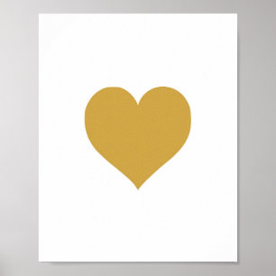 Póster Gold Heart - Art Print - Decor