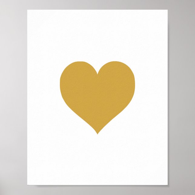 Póster Gold Heart - Art Print - Decor (Frente)