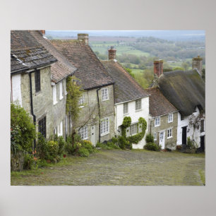 Póster Gold Hill, Shaftesbury, Dorset, Inglaterra, Unido
