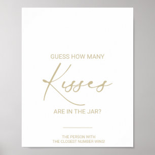 Póster Gold Idyllic Cuántos Besos Juega De Ducha De Novia