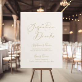 Póster Gold Idyllic Stylish Calligraphy Signature Drinks