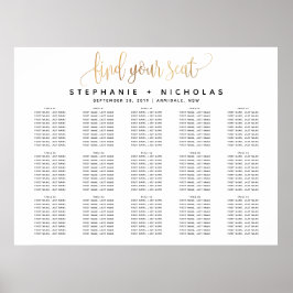 Póster Gold Lovely Script Typography Wedding Poster