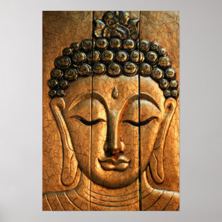 Póster Gold Metallic Buddha