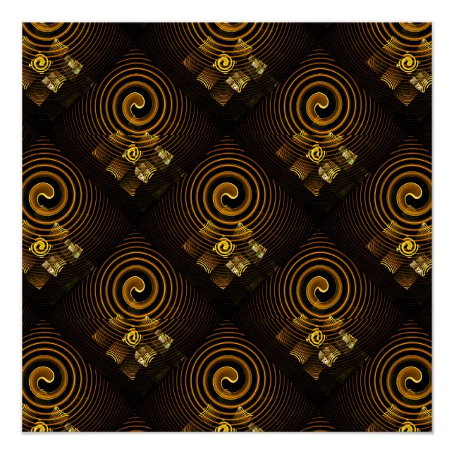 Póster Gold Modern Boho Elegant Abstract Art Pattern #502 (Anverso)