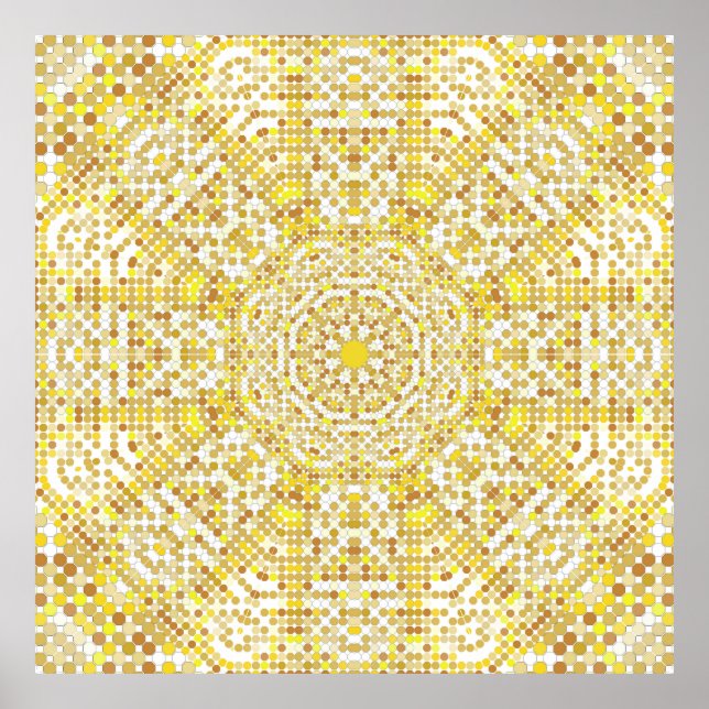 Póster Gold pattern texture with golden mosaics in the By (Frente)
