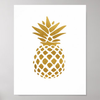Póster Gold Pineapple - Art Print
