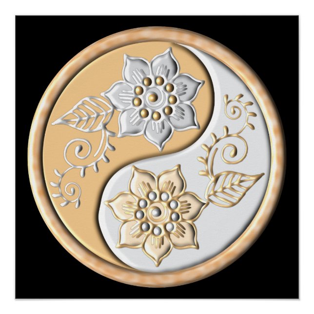 Póster Gold & Silver Yin Yang  (Anverso)