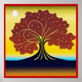 Póster Gold Tree in the Wind Poster