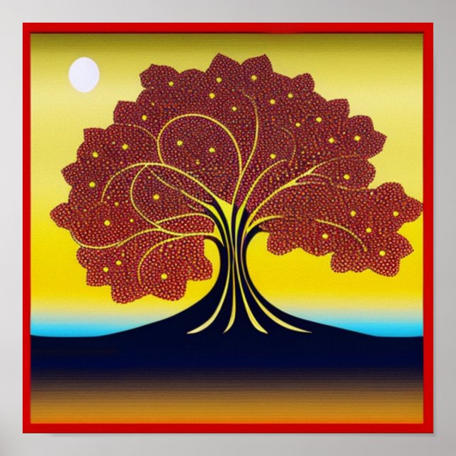 Póster Gold Tree in the Wind Poster (Frente)