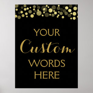 Póster GOLD y black crean tu propio signo personalizado