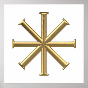 Póster Golden "3-D" Baptismal Cross