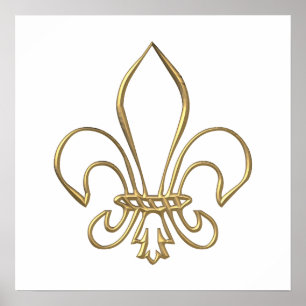 Póster Golden "3-D" Fleur-de-lis