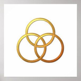Póster Golden "3-D" Trinity Symbol