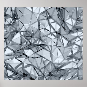 Póster Golden 3D Metalizado: fondo geométrico