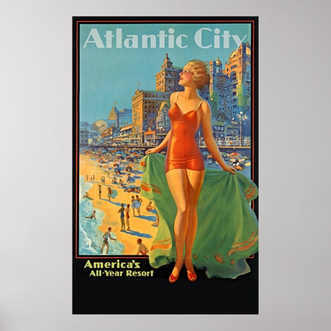 Póster Golden Age Getaway: Atlantic City 1936 (Frente)