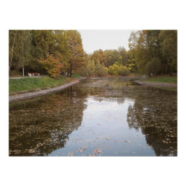 Póster Golden Autumn Lake Edition