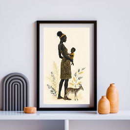 Póster Golden Bond: Mother and Child with Zebra 