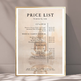 Póster Golden Buddha Salon Price List Poster
