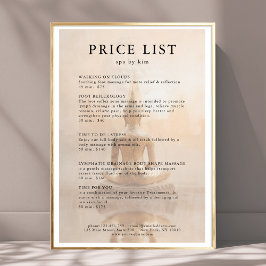 Póster Golden Buddha Salon Price List Poster