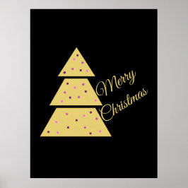 Póster Golden Christmas Tree