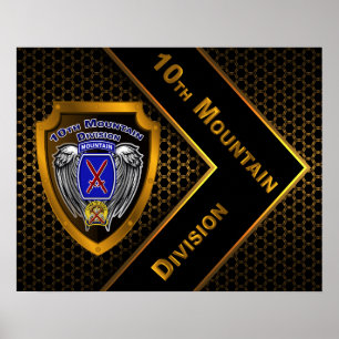 Póster Golden "Climb to Glory" 10.ª División de Montaña