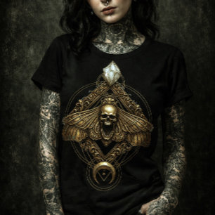 Póster Golden Death Head Moth Skull   Mystical Insect