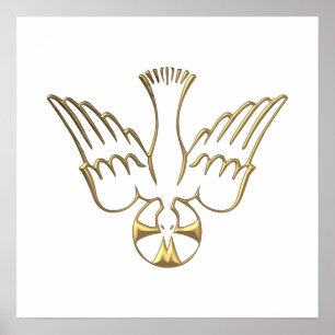 Póster Golden Descent of The Holy Spirit Symbol