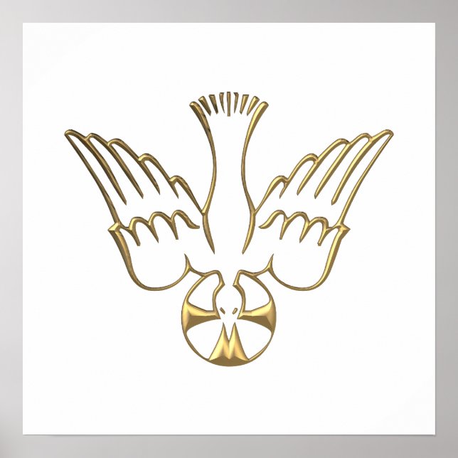 Póster Golden Descent of The Holy Spirit Symbol (Frente)
