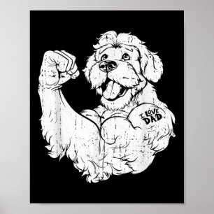 Póster Golden Doodle Biceps Tattoo Dog Rama - Mascota I L