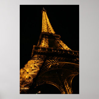 Póster Golden Eiffel Tower poster