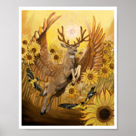 Póster Golden Feilds Mule Deer