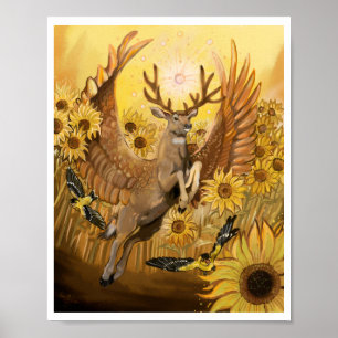 Póster Golden Feilds Mule Deer