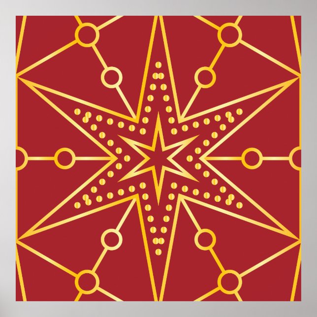 Póster Golden Festive Starry (Frente)