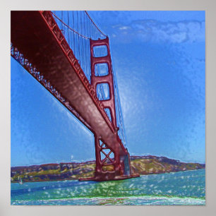 Póster Golden Gate Bridge 3D