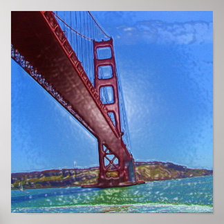Póster Golden Gate Bridge 3D
