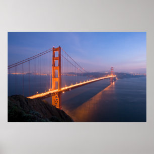 Póster Golden Gate Bridge at Sunset print