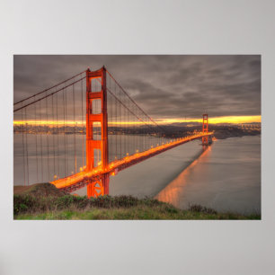 Póster Golden Gate Bridge Erie Sunrise