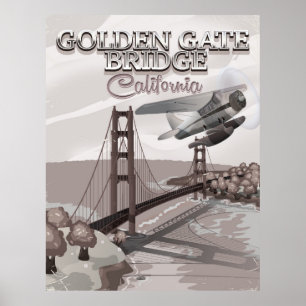 Póster Golden Gate Bridge personalizado de viajes de Cali