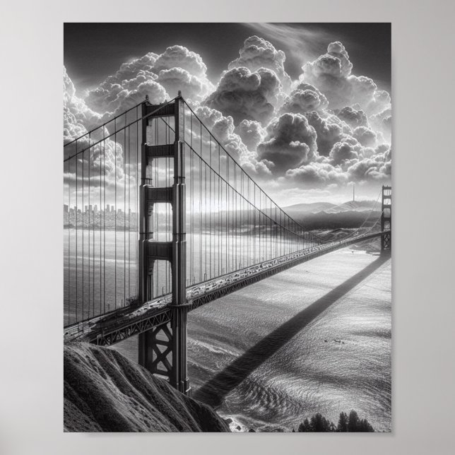 Póster Golden Gate Bridge San Francisco Travel Art Poster (Frente)