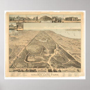 Póster Golden Gate Park Panoramic Map 1892 (0644A)