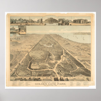 Póster Golden Gate Park Panoramic Map 1892 (0644A)