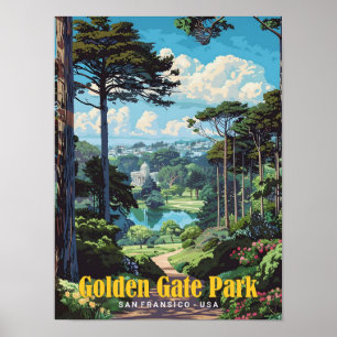 Póster Golden Gate Park San Francisco Viaje Vintage