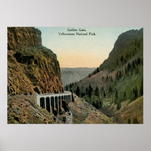 Póster Golden Gate, parque nacional de Yellowstone