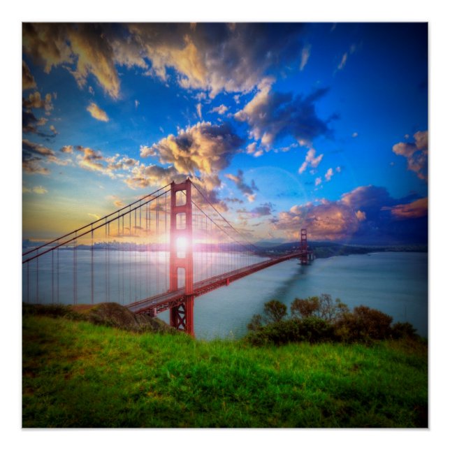 Póster Golden Gate Sunrise (Anverso)