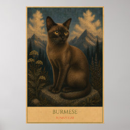 Póster Golden Gaze: Burmese Cat