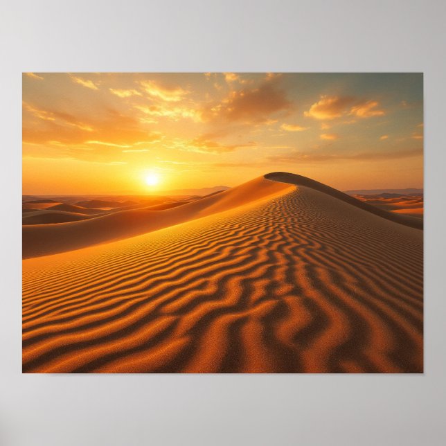 Póster Golden Hour Desert Sand Dunes Sunset Photography (Frente)